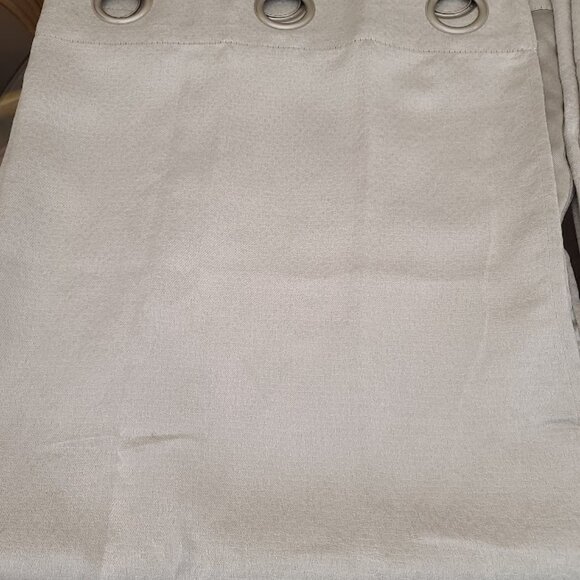 Two 82 x 35 Gray Shimmery Panel Grommet Curtains - Picture 3 of 9